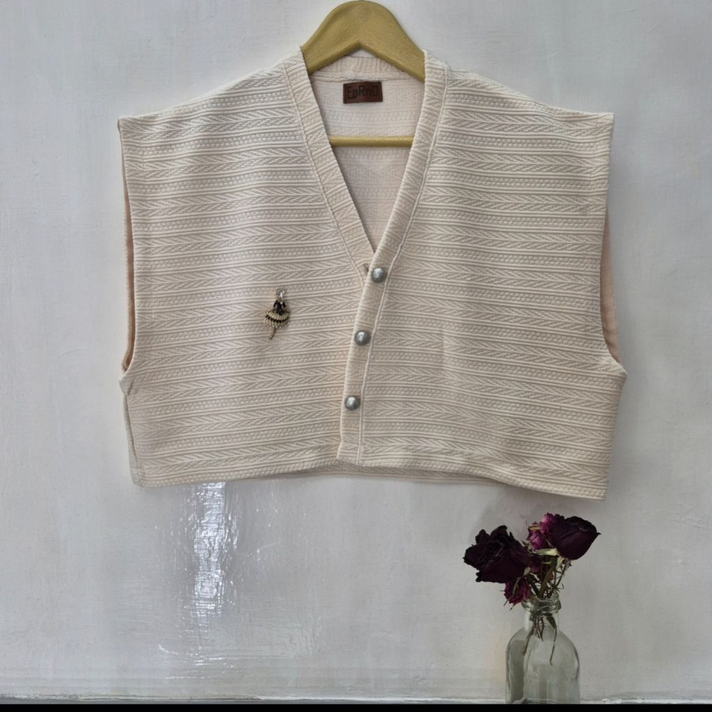 قیمت ارزان جلیقه بافت کراپ زنانه 🍁