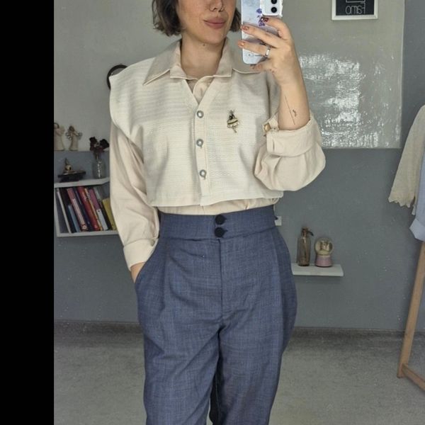 جلیقه بافت کراپ زنانه 🍁