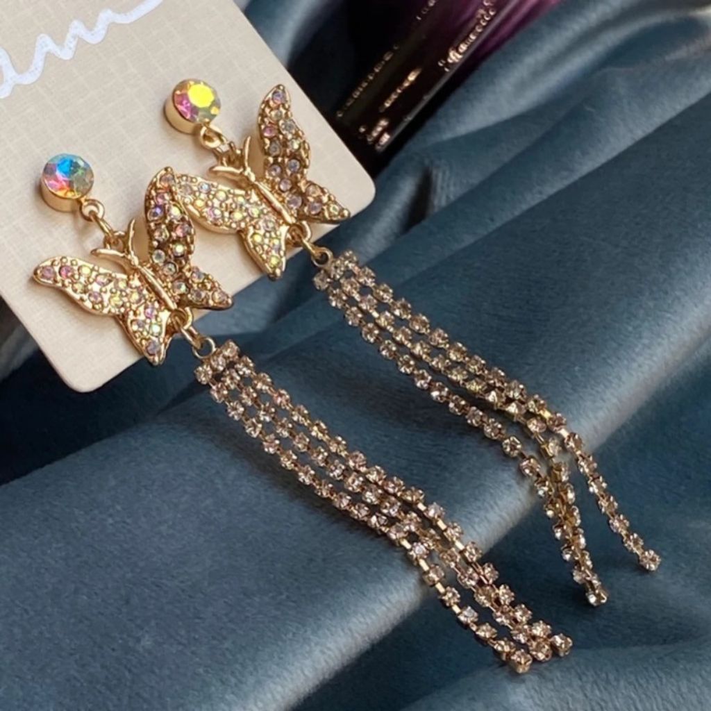 خرید اینترنتی گوشواره آویز میخی زنانه مدل پروانه - accessory_vay - Gosh 034