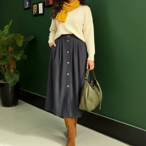 دامن مخمل کبریتی درشت