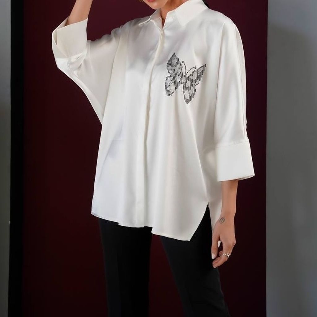 قیمت شومیز ساتن پروانه ای 