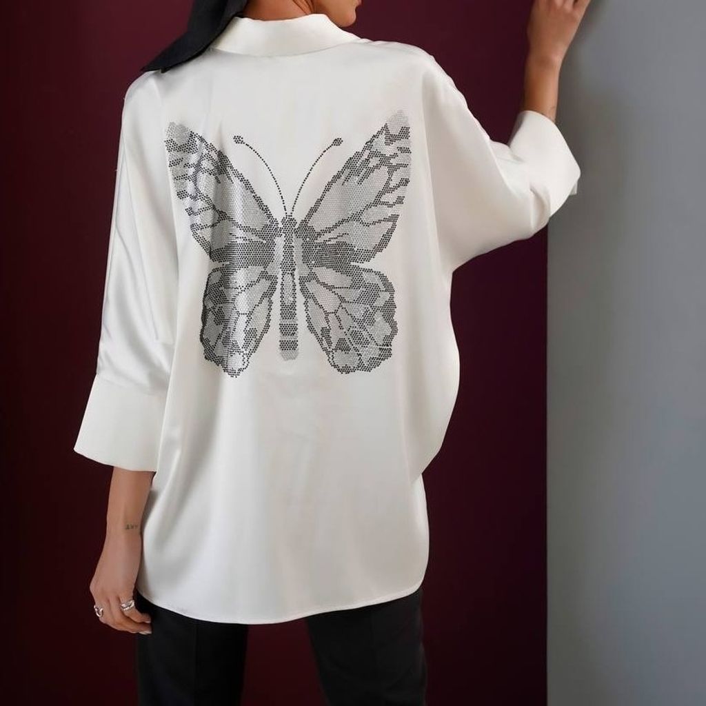 قیمت شومیز ساتن پروانه ای 