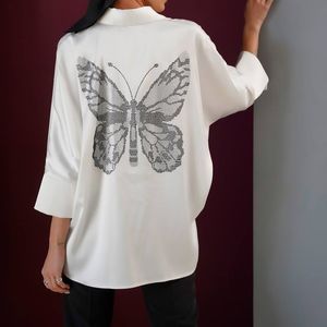 شومیز ساتن پروانه ای 