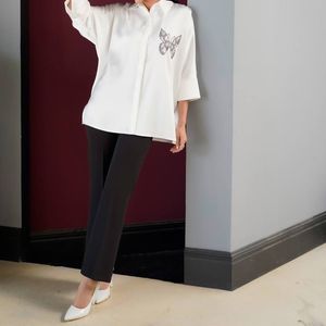 خرید انلاین شومیز ساتن پروانه ای 