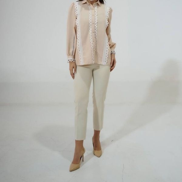 شومیز کتان لمه کارشده