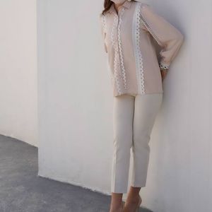 خرید آنلاین شومیز کتان لمه کارشده