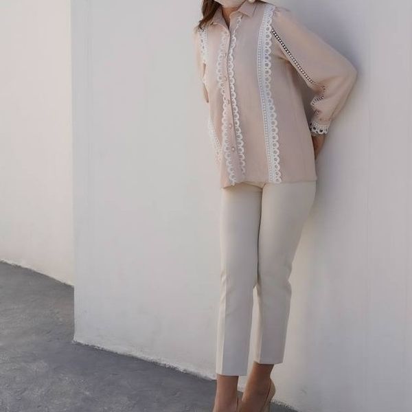 شومیز کتان لمه کارشده