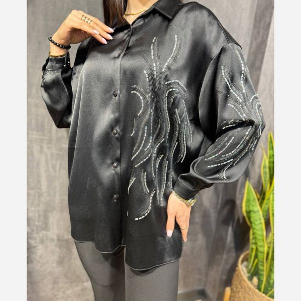 شومیز ساتن کارشده مجلسی