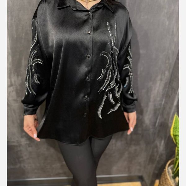 شومیز ساتن کارشده مجلسی