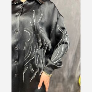 خرید اینترنتی شومیز ساتن کارشده مجلسی