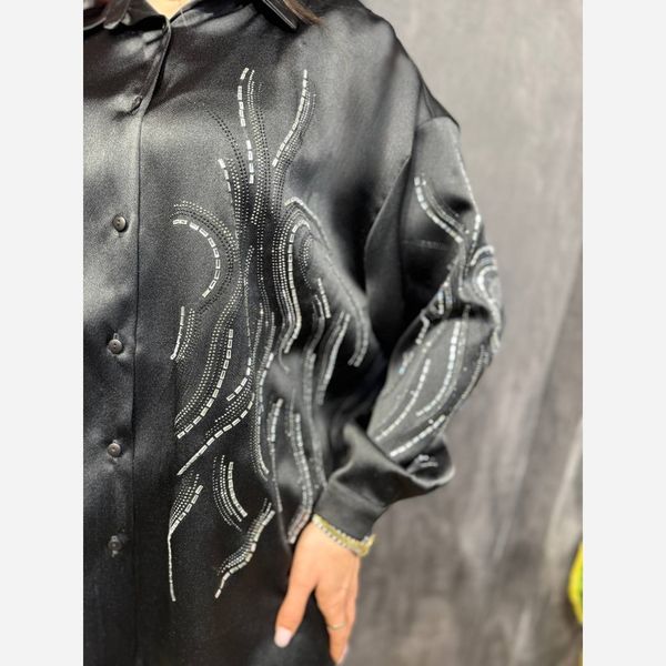 شومیز ساتن کارشده مجلسی