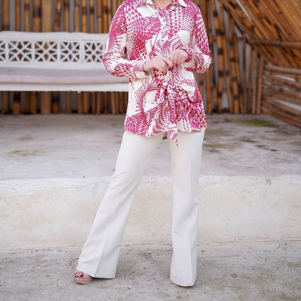 قیمت ارزان سومیز ساتن طرحدار جلو گره ای