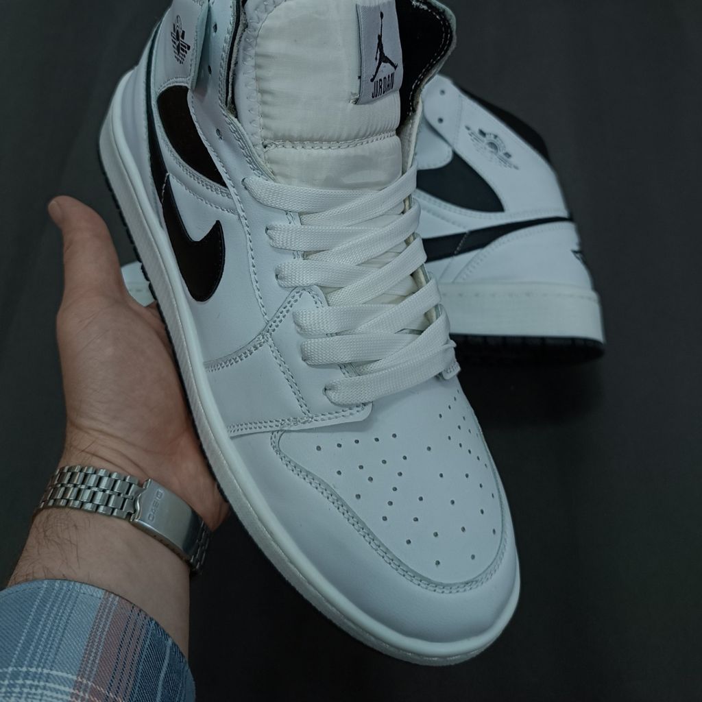 قیمت کتونی مردانه جردن 1 ساقدار سفید مشکی