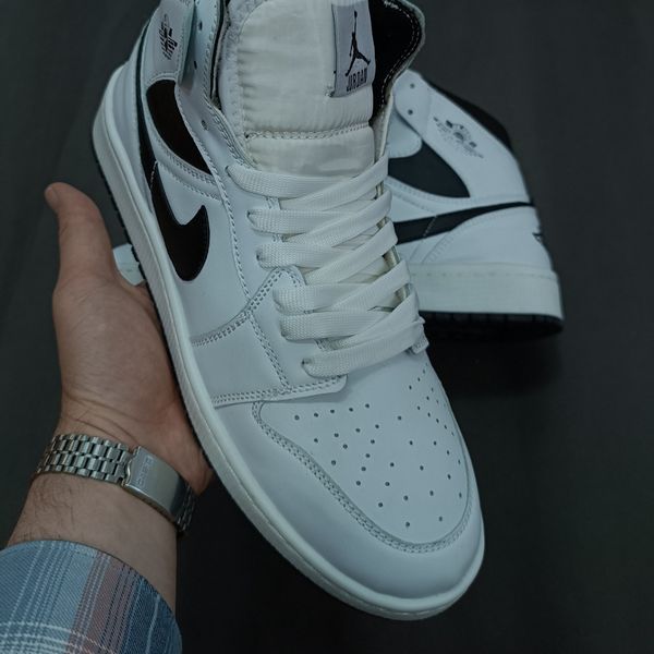 کتونی مردانه جردن 1 ساقدار سفید مشکی