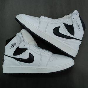 خرید اینترنتی کتونی مردانه جردن 1 ساقدار سفید مشکی