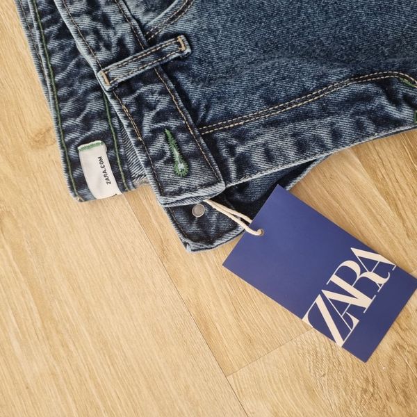 شلوار جین مام فیت خارجی قد 90 سایز 29 تا 33 خارجی رنگ آبی تیره