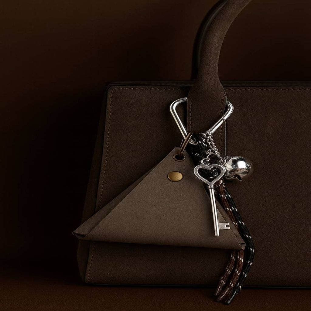 خرید انلاین اویز کیف و کلید زنانه مدل جاکارتی از جنس چرم