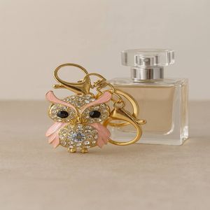 جا کلیدی و اویز کیف زنانه نگین دار مدل جغد از جنس فلزی