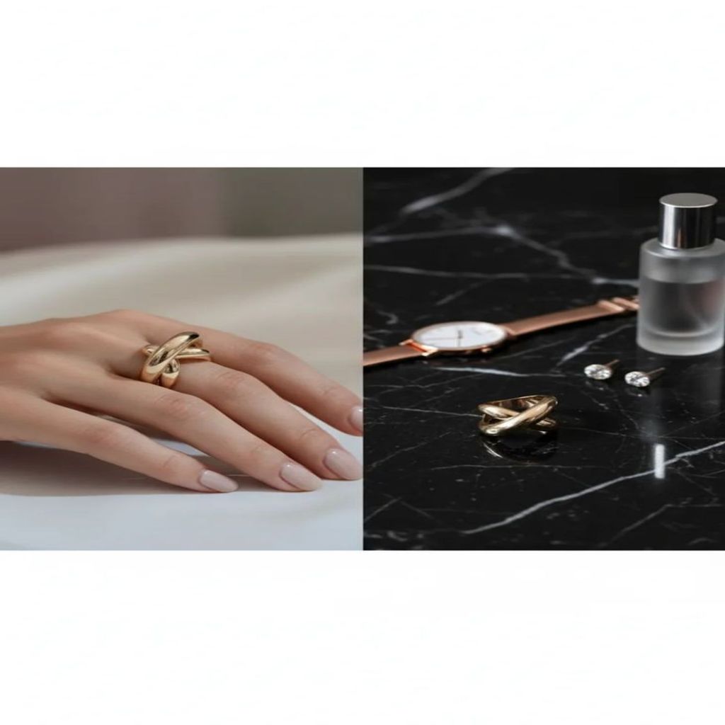 خرید اینترنتی انگشتر زنانه فانتزی طرح ضربدر از جنس ابکاری رادیوم