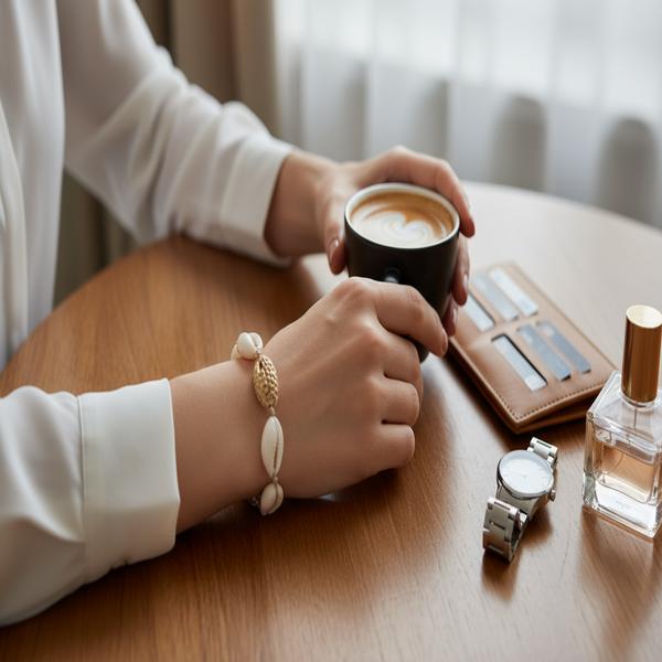 دستبند زنانه مدل صدفی از جنس صدف دریایی