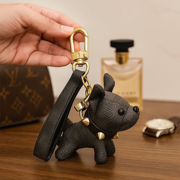 جا کلیدی و اویز کیف سگ مدل لویی ویتون از جنس چرم