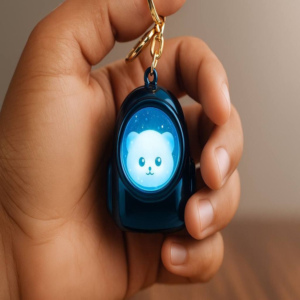 مشخصات جا کلیدی و اویز کیف چراغ دار مدل گربه از جنس پلاستیک