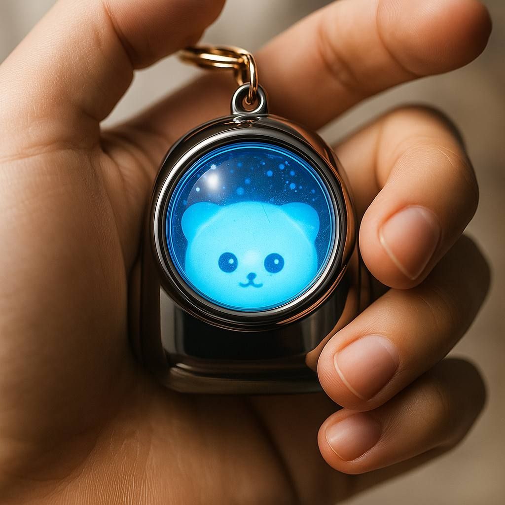 مشخصات جا کلیدی و اویز کیف چراغ دار مدل گربه از جنس پلاستیک