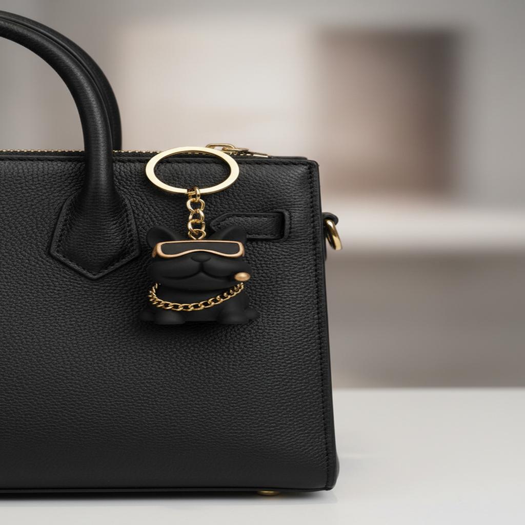 خرید آنلاین جا کلیدی و اویز کیف مدل سگ عینک دار از جنس رزین