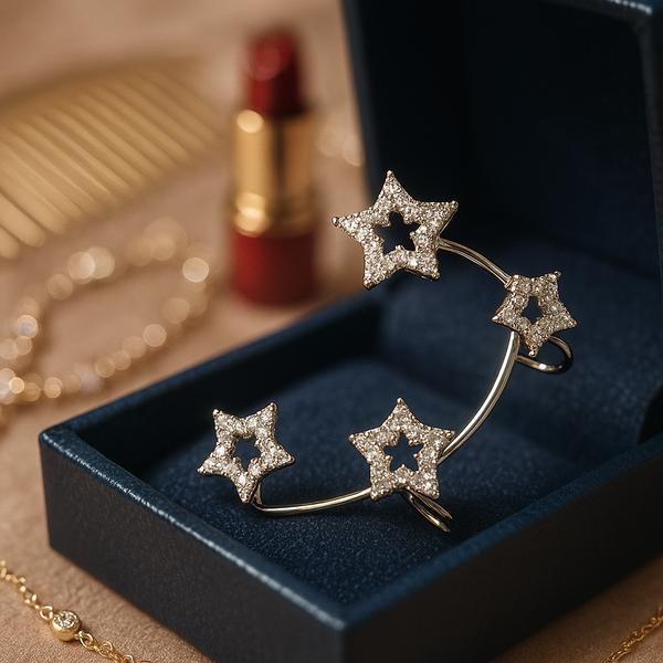 گوشواره زنانه ایرکاف مدل ستاره از جنس ابکاری رادیوم