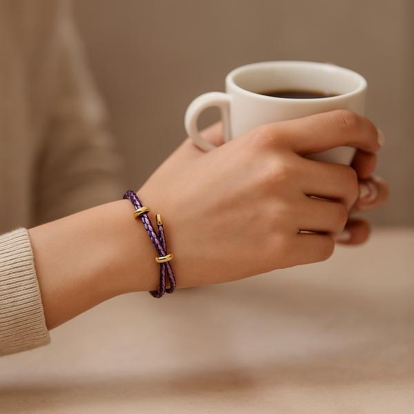 دستبند زنانه بنگل مدل کنفی از جنس استیل