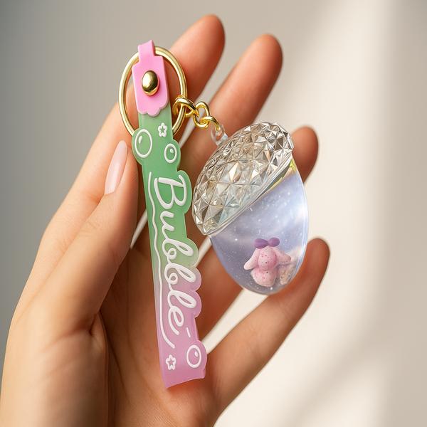 جا کلیدی و اویز کیف اکواریومی مدل فندق از جنس یراق استیل