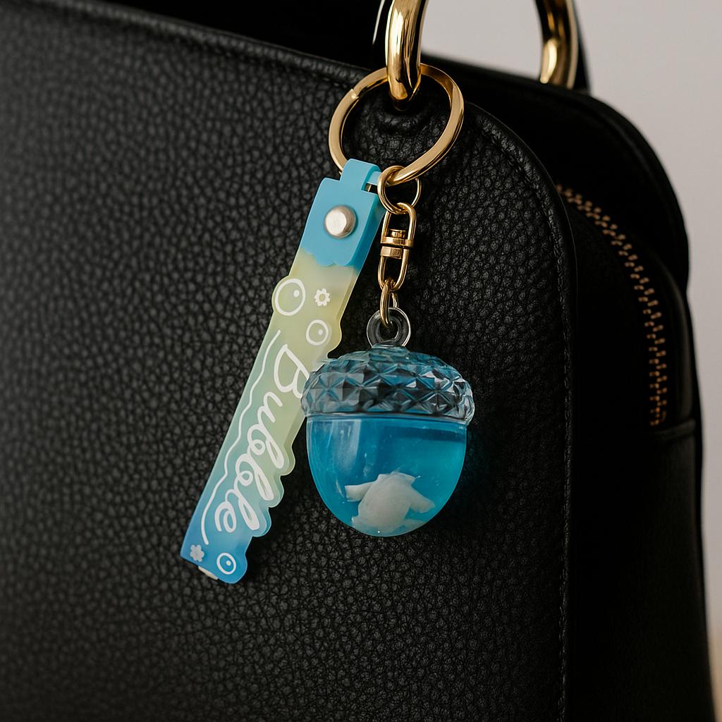 خرید انلاین جا کلیدی و اویز کیف اکواریومی مدل فندق از جنس یراق استیل