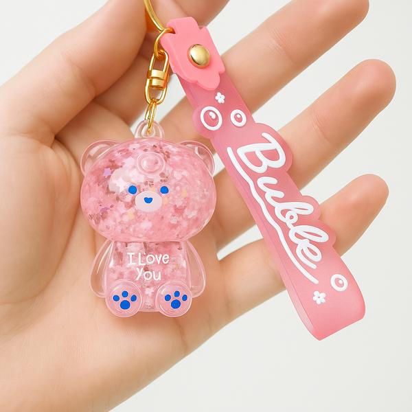 جا کلیدی و اویز کیف اکواریومی مدل خرس از جنس یراق استیل