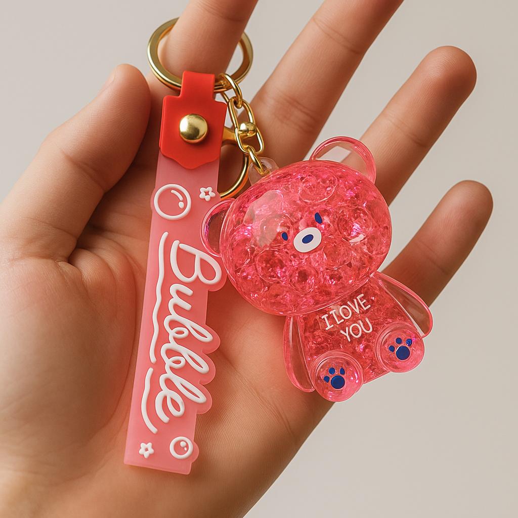 خرید آنلاین جا کلیدی و اویز کیف اکواریومی مدل خرس از جنس یراق استیل