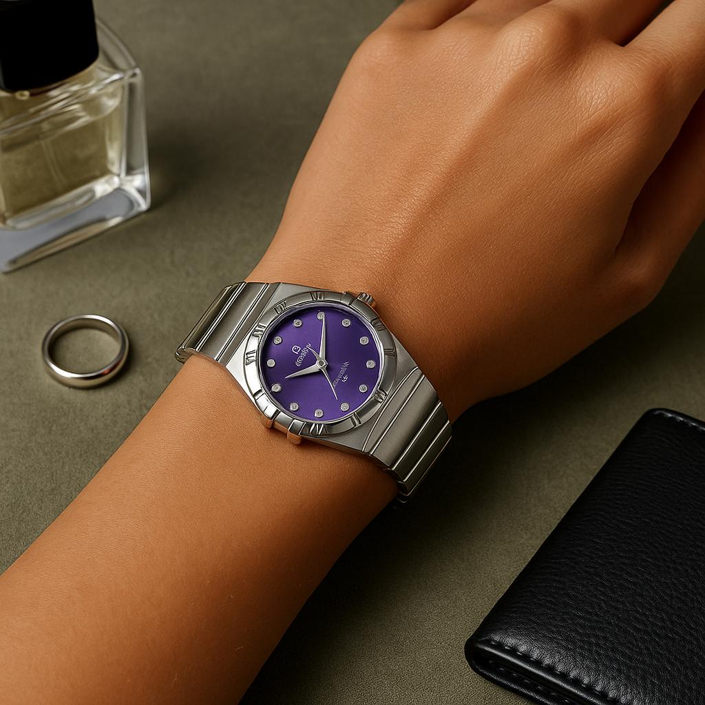 فروش اینترنتی ساعت مچی زنانه مدل امگا از جنس استیل