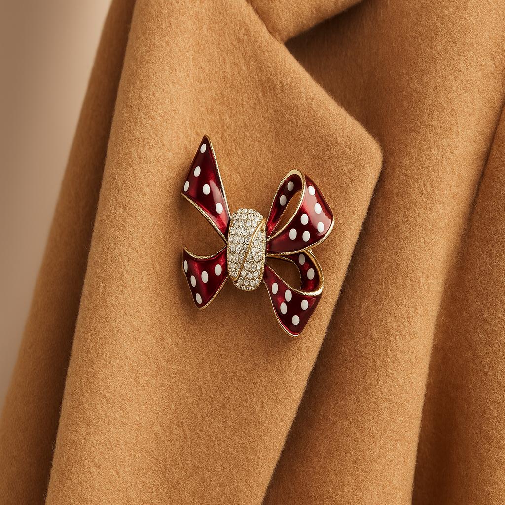 خرید آنلاین سنجاق سینه زنانه مدل پاپیون از جنس ابکاری رادیوم