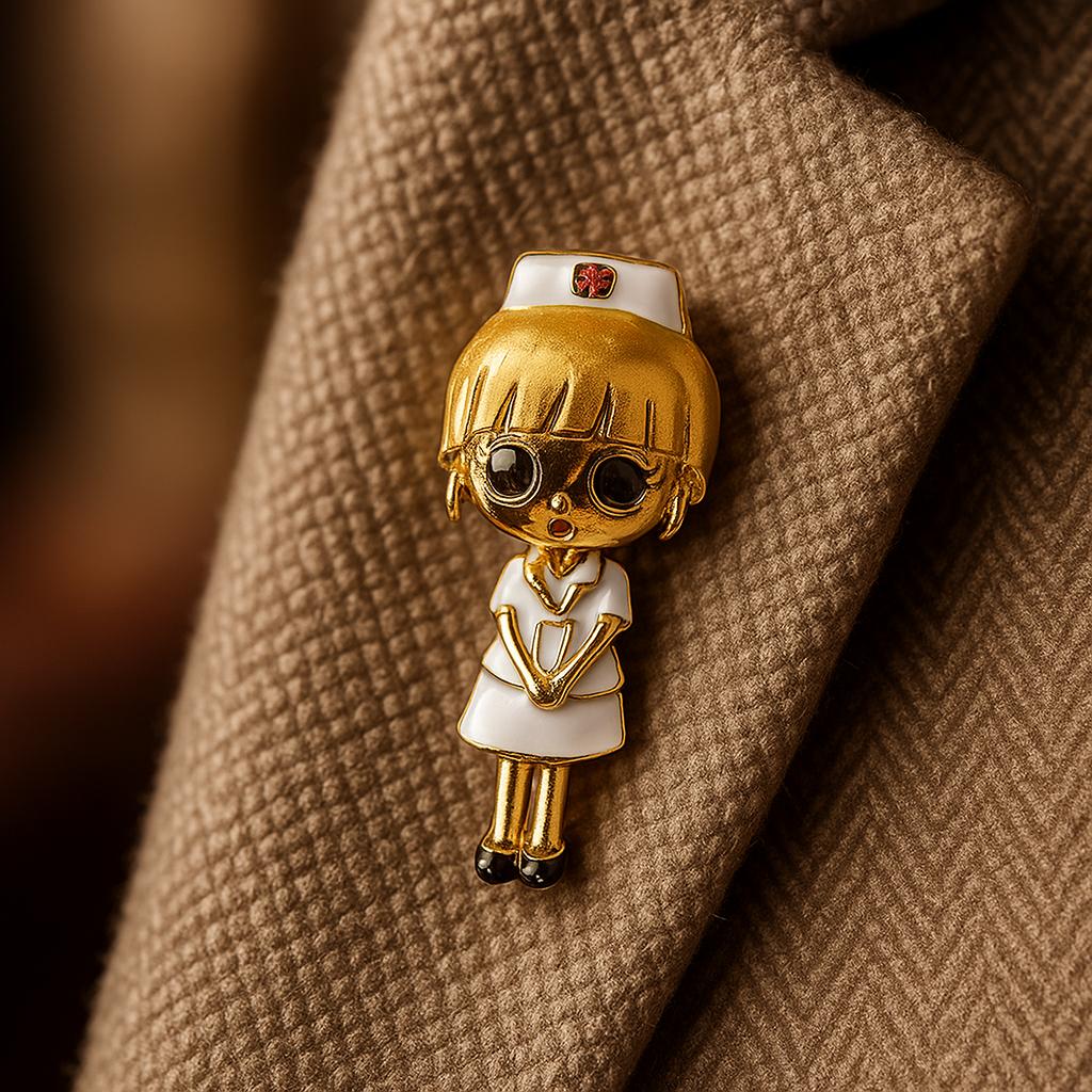 خرید آنلاین سنجاق سینه زنانه مدل پرستار از جنس ابکاری رادیوم