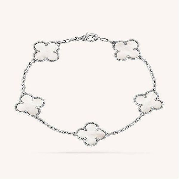 دستبند زنانه زنجیری ونکلیف مدل 5 پلاک