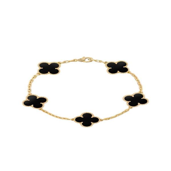 دستبند زنانه زنجیری ونکلیف مدل 5 پلاک