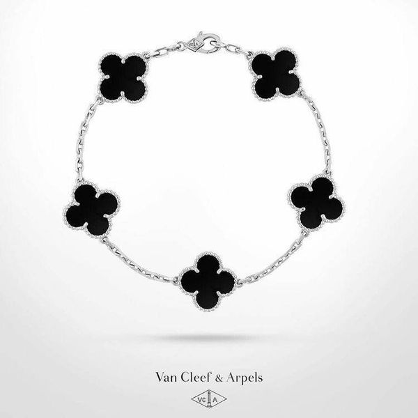 دستبند زنانه زنجیری ونکلیف مدل 5 پلاک