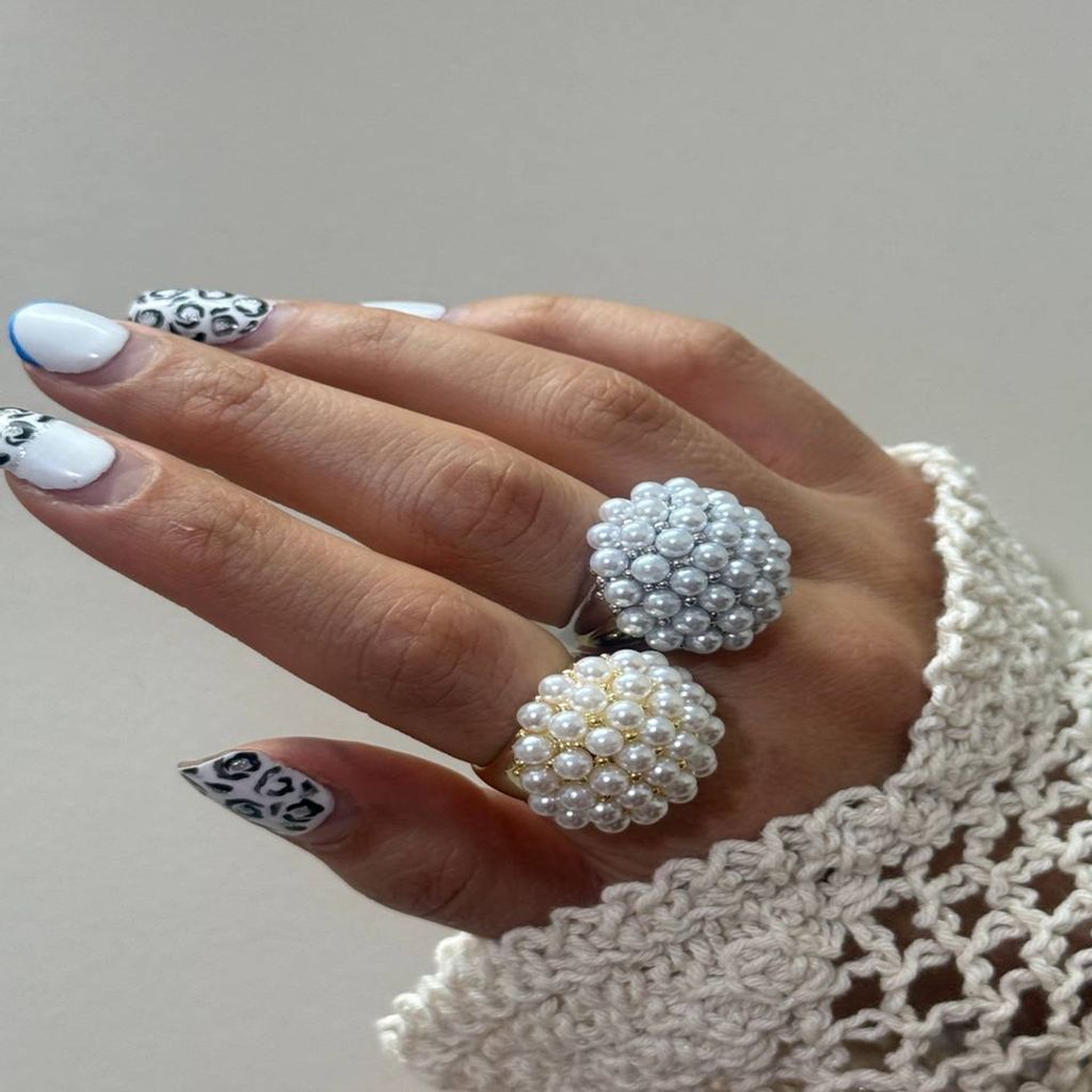 مشخصات انگشتر زنانه فشن طرح تمام مروارید