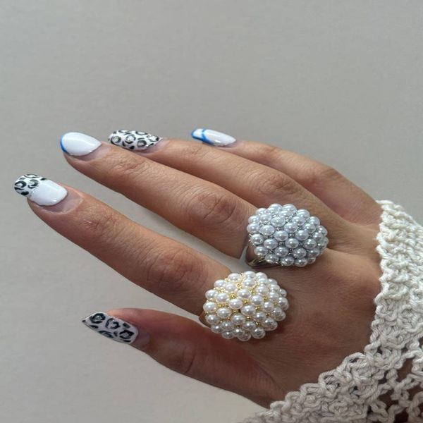 انگشتر زنانه فشن طرح تمام مروارید