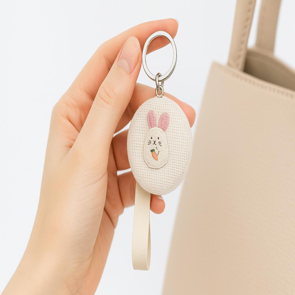 خرید انلاین جا کلیدی ایینه دار مدل خرگوش از جنس کنفی یراق استیل