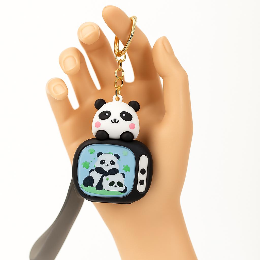 فروش اینترنتی جا کلیدی پاندا مدل چراغ دار از جنس یراق استیل