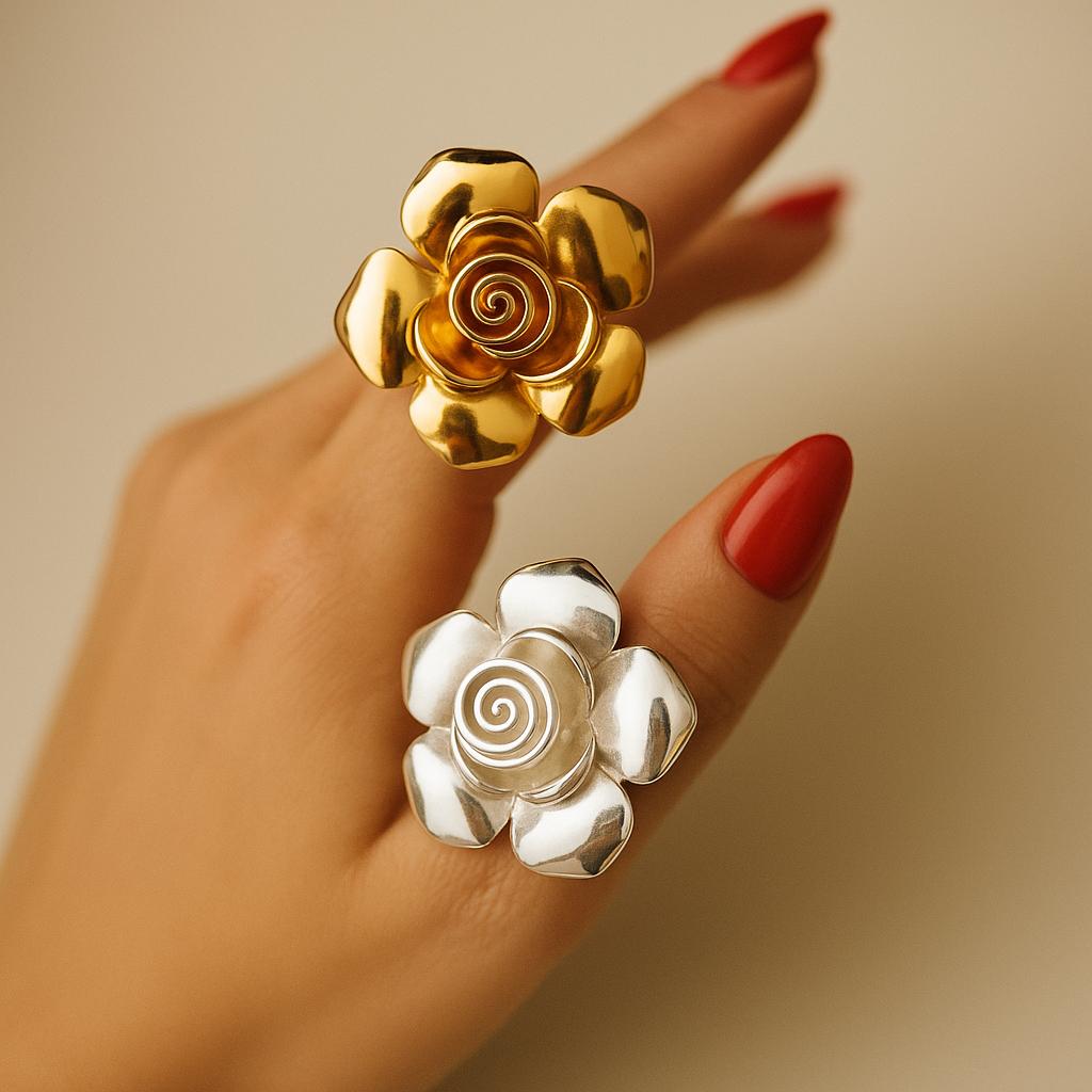 مشخصات انگشتر زنانه پرتوفینو طرح گل رز