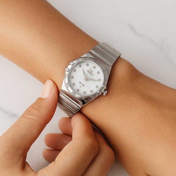ساعت مچی زنانه مدل اومگا از جنس استیل