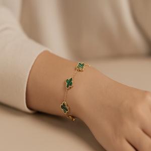 دستبند زنانه مدل دستبند ونکلیف 5 گل از جنس استیل