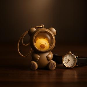 قیمت جا کلیدی خرس قهوه ای مدل چراغ دار از جنس پلاستیک فشرده