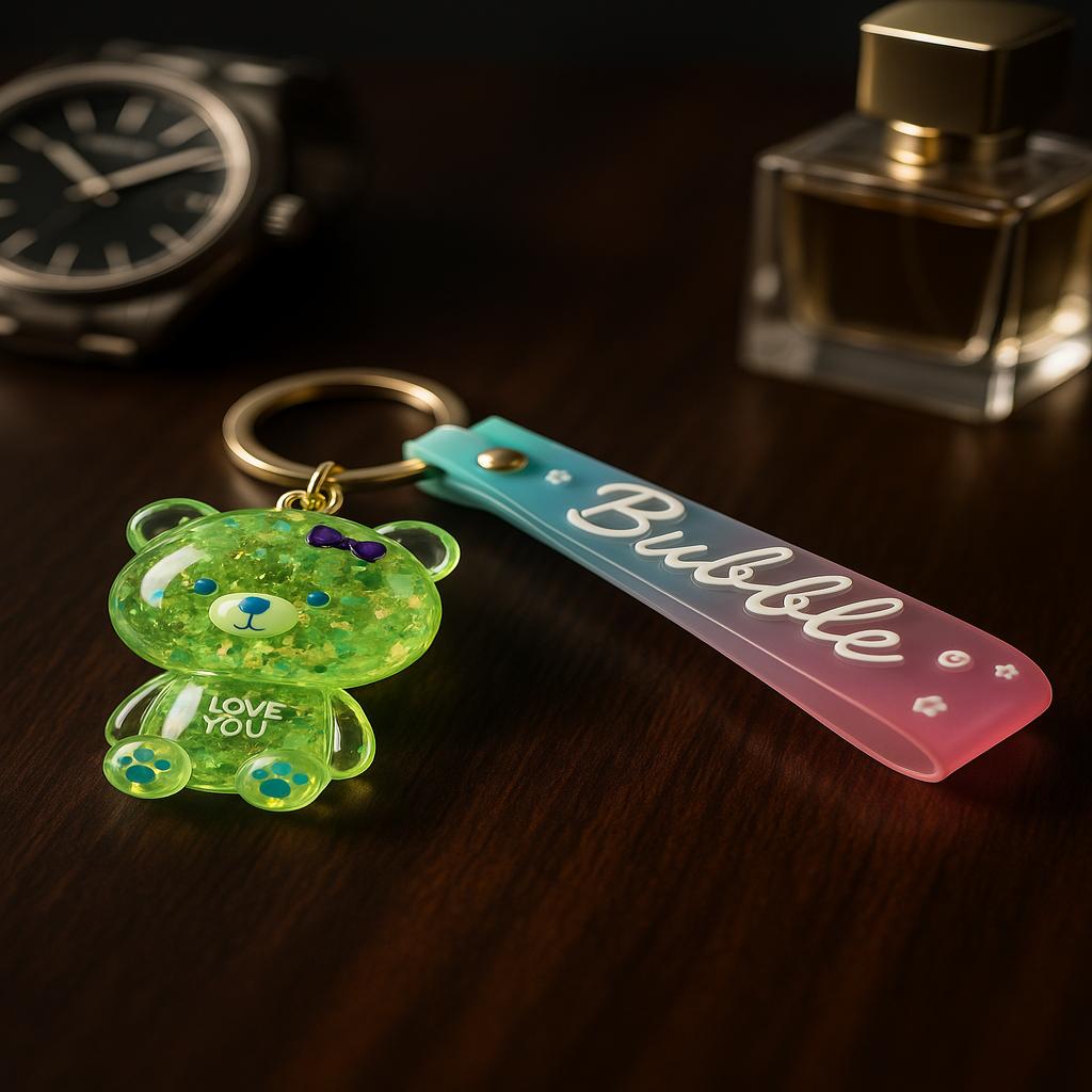 خرید اینترنتی جا کلیدی اکواریومی مدل خرس از جنس پلاستیک فشرده