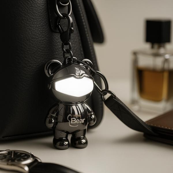جا کلیدی خرس مدل چراغ دار از جنس پلاستیک فشرده